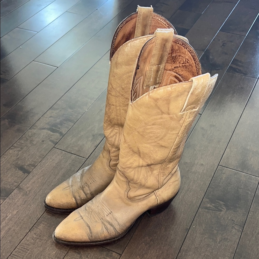 Beige Cowboy Boots